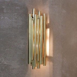 Guld Aluminium Brubeck LED Vägglampa