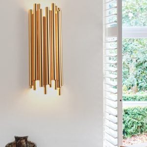 Guld Aluminium Brubeck LED Vägglampa