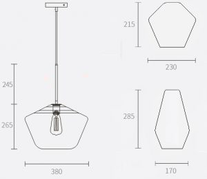 Arclinea hängande lampa i glas