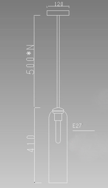 Kruzette hängande lampa i glas