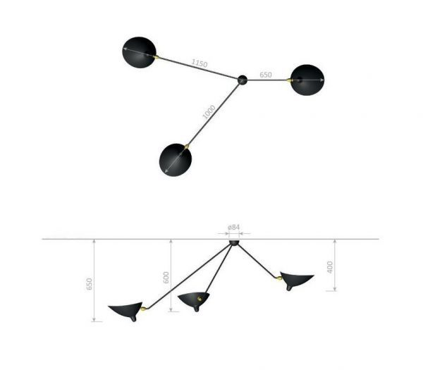 Serge mouille ceiling lamp