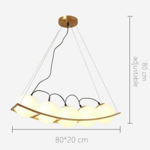 Wooden Curved LED Pendant Lamp