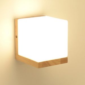 Frosted Wood Wall Lamp