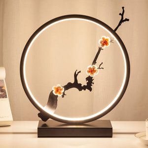 Artystyczna lampa stołowa LED w kształcie pierścienia